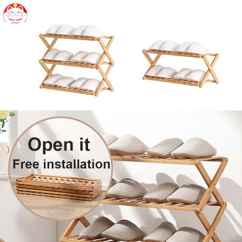 2 3 Tier Plant Stand Shelf Foldable Shoe Rack Storage Organizer For Home Garden Patio Shopee Indonesia