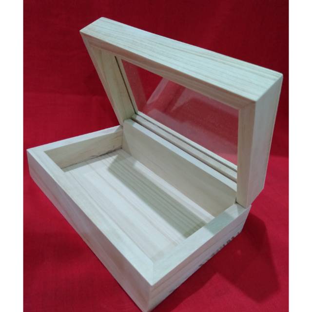 Kotak kayu akrilik 18 x 10 x 5 cm mahar uang murah