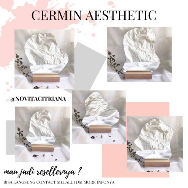 Aesthetic Mirror / Kaca lucu / Kaca cermin / Cermin hias unik / Cermin murah