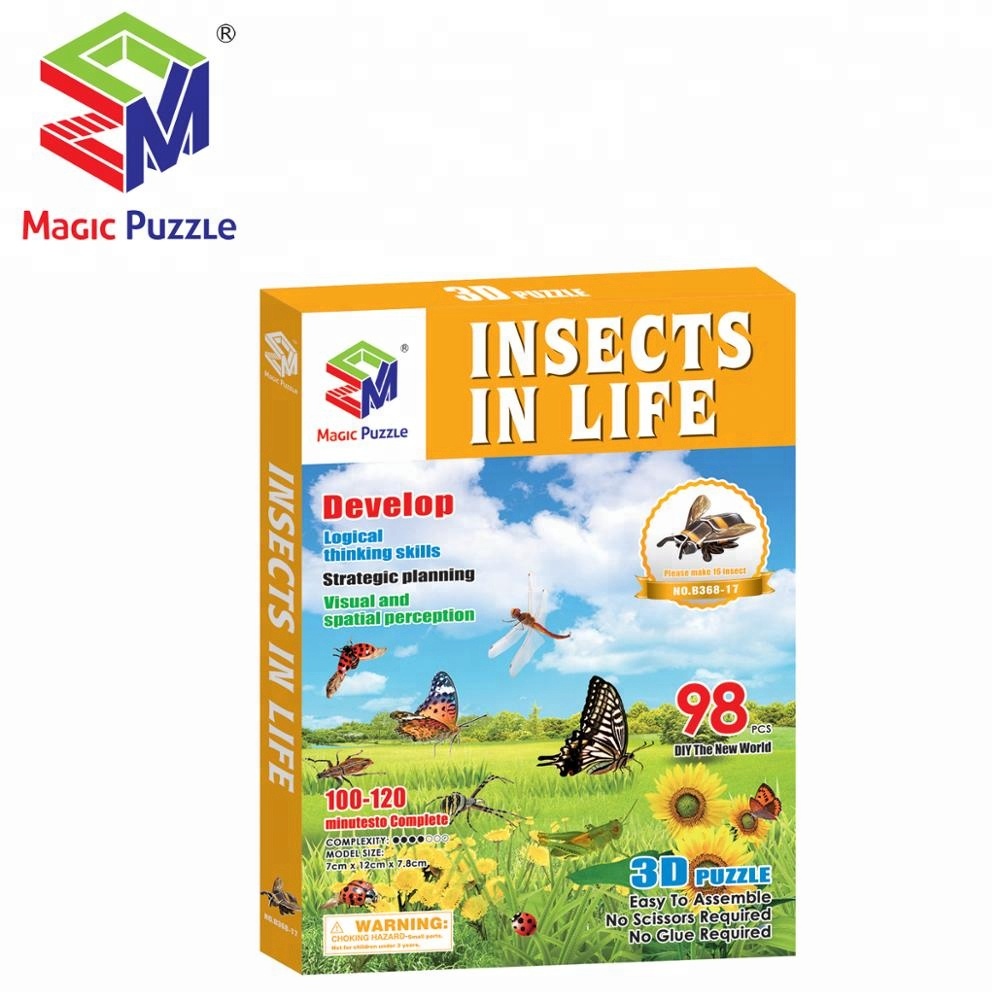 Puzzle 3D Bentuk Serangga - INSECT IN LIFE - Mainan Edukasi B368-17