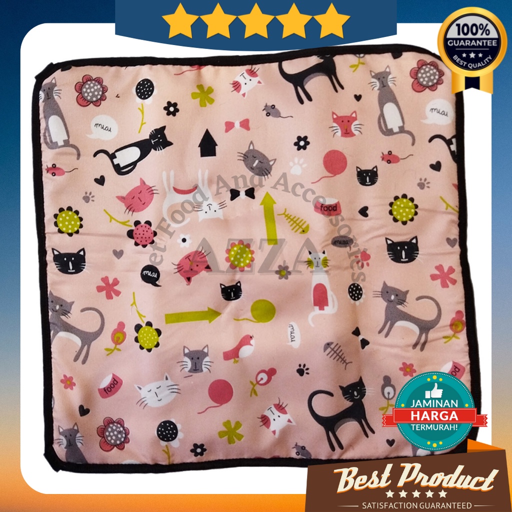 AYUNAN KANDANG KUCING HAMMOCK KUCING ANJING BAHAN FLANEL TEBAL-Kucing Kartun Pink