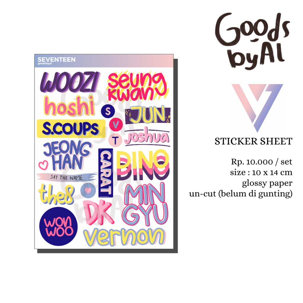 

Seventeen Sticker | goodsbyal stiker kpop