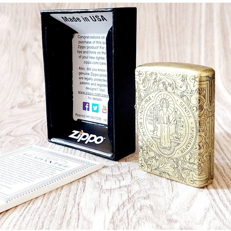 Korek Api Zippo Dark Gold Engraving Constantine / Zippo Premium