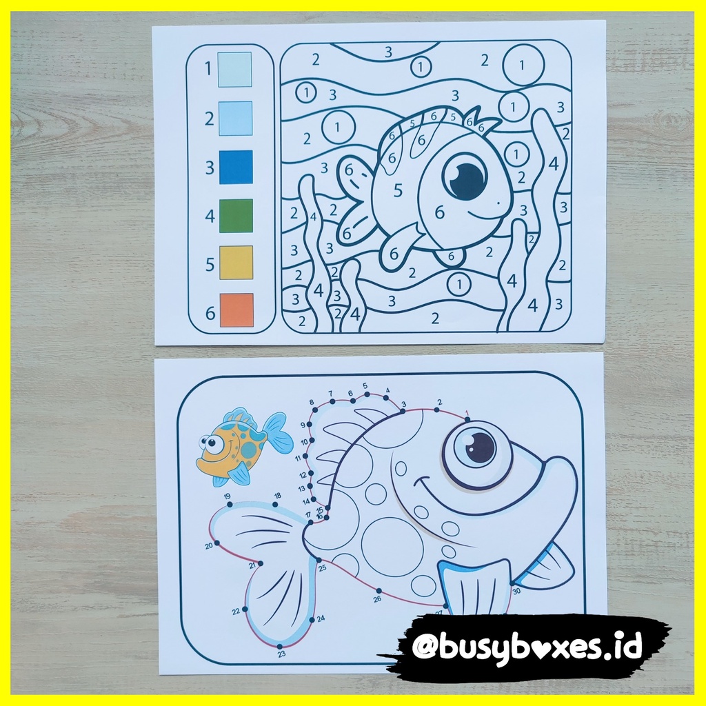 [busyboxes.id] Mainan Edukasi Menempel Sticker seri  ikan