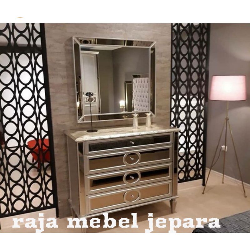 meja rias full kaca cermin klasik jepara, meja rias furniture