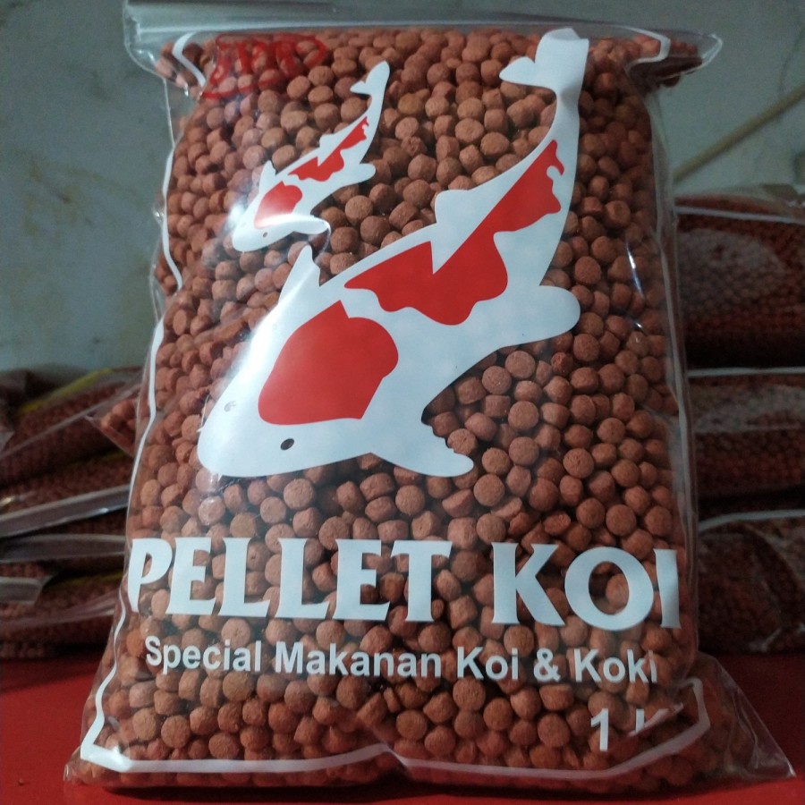 Pelet 1kg butiran besar (5mm) merah / Makanan ikan KOI / KOKI