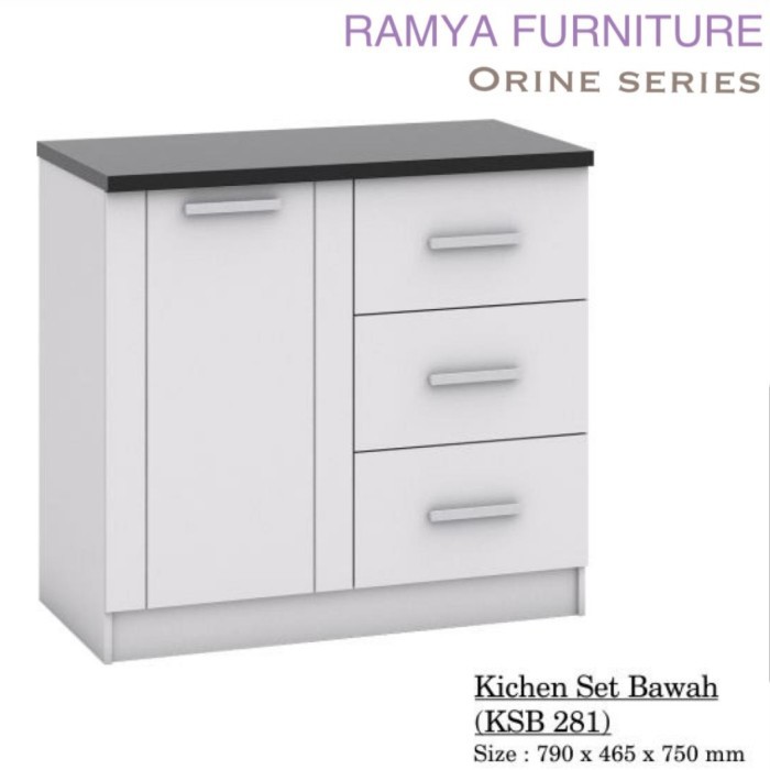 Kitchen set lemari dapur bawah 2 pintu putih minimalis BANDUNG