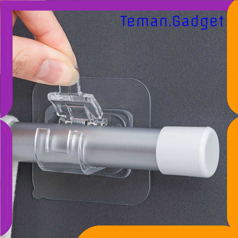 TG-DA KITPIPI Clamp Gantungan Adhesive Wall Hanger Curtain Rod 2 PCS - TC22