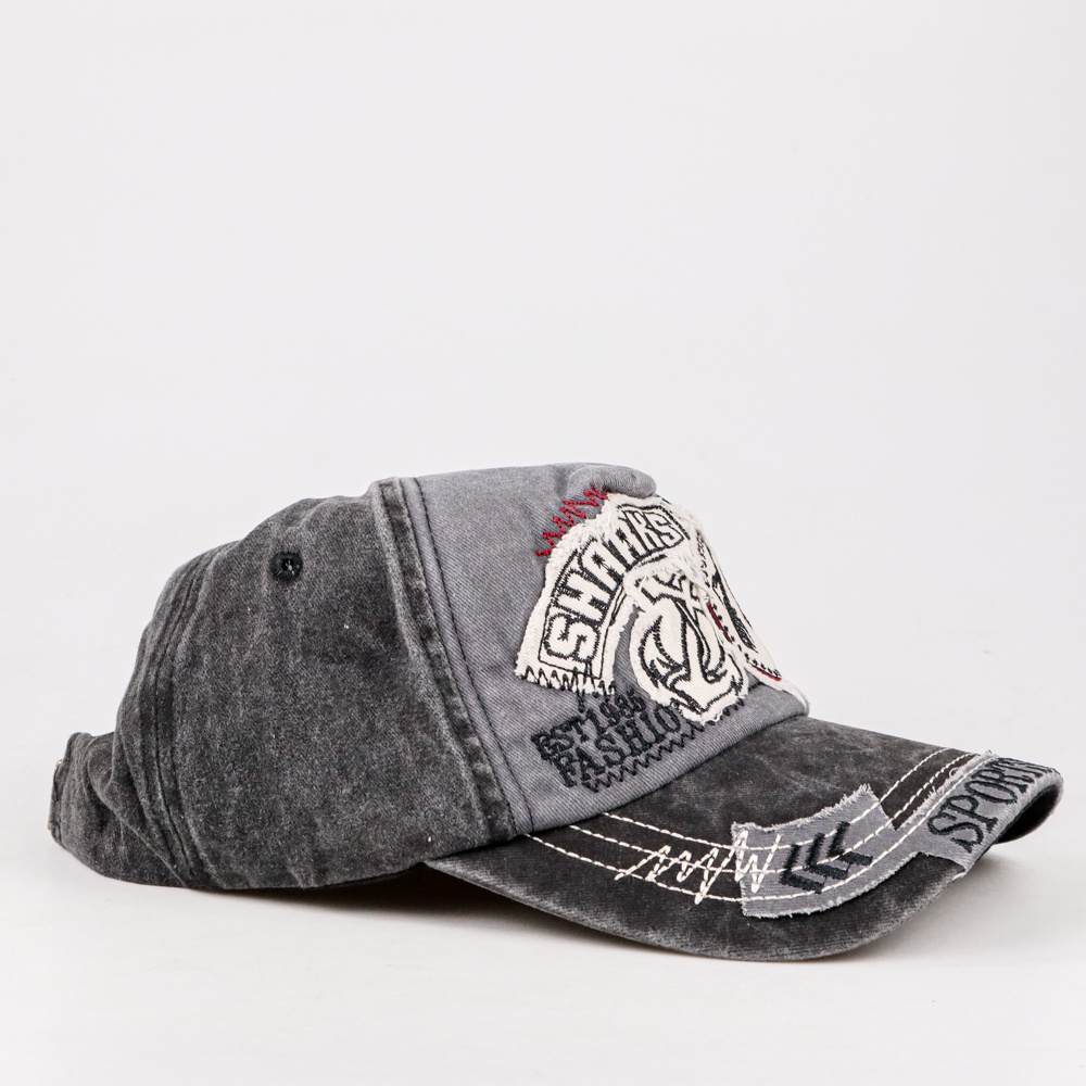 Topi Baseball Cap Snapback Motif Bordir Shark - G13948 - OMFHCHDG Dark Gray