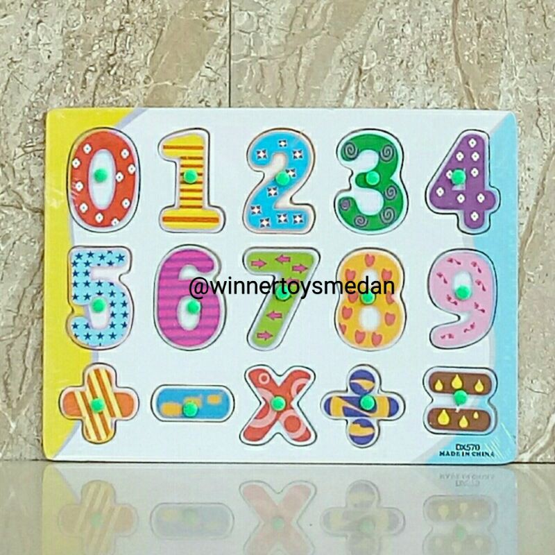 Puzzle Kayu Angka / Puzzle Kayu KNOP / Mainan puzzle angka