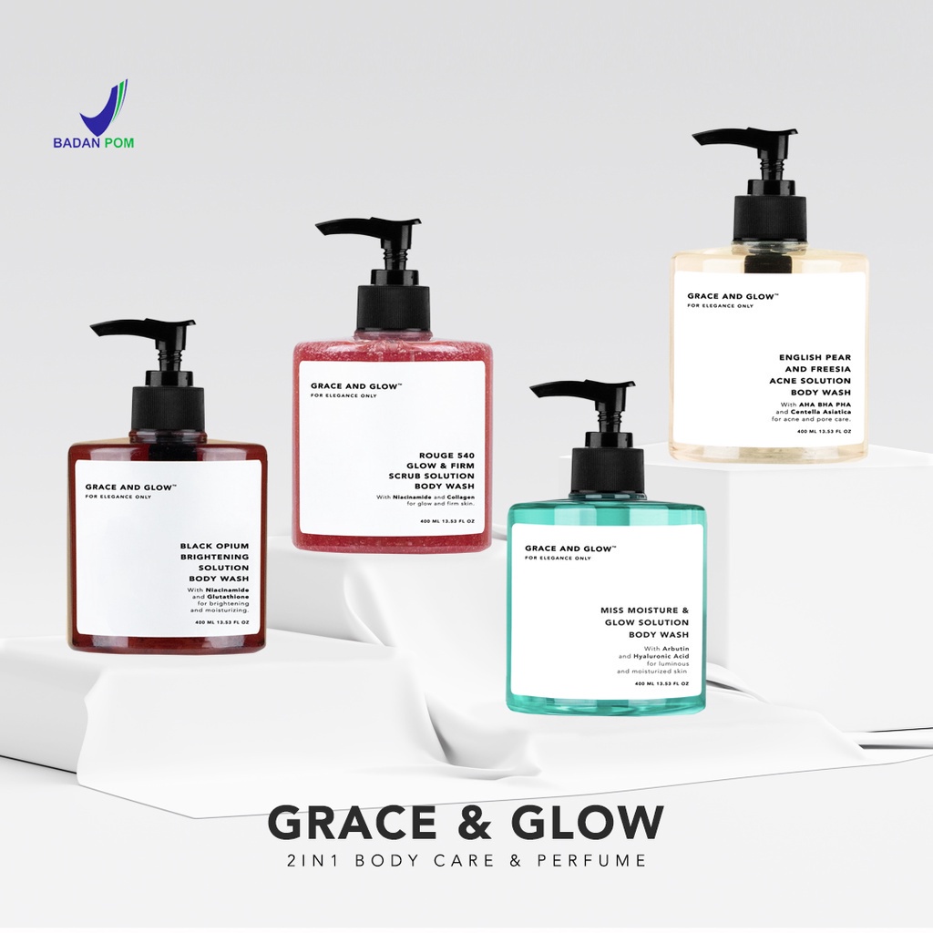 GRACE AND GLOW Body Wash | Sabun Mandi | Brightening | Acne Black Opium English Pear Rouge 540