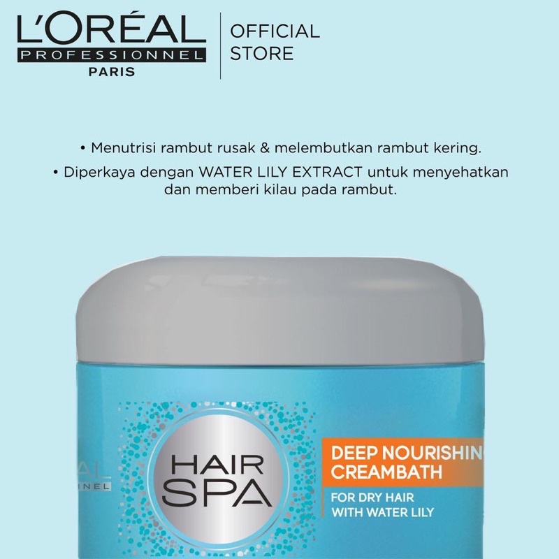 Loreal Hair Spa Deep Nourishing Creambath 500ml - For Dry Hair With Water Lily