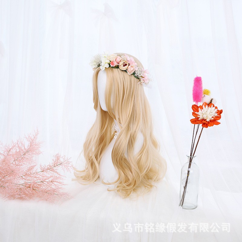 LOL-18 wig rambut palsu wanita blonde princess curly import