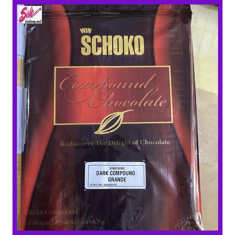 

SAKMACOKLAT- SCHOKO DARK COMPOUND CHOCOLATE 1 KG GRANDE / COKLAT MASAK DCC -MAKANAN-MINUMAN.