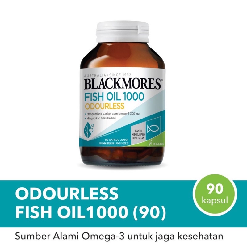 Blackmores Odourless Fish Oil isi 30 , isi 90, isi 180, dan isi 200