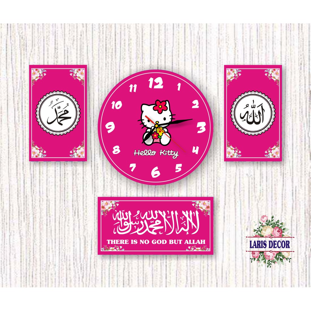 Jam dinding 1 PAKET Hello Kitty PINK