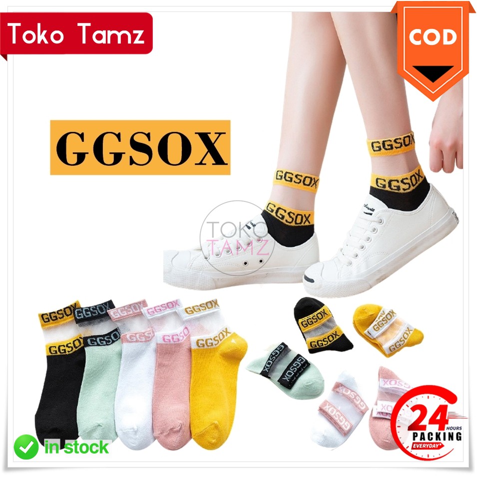 COD MAKASSAR Kaos Kaki Wanita Korea Transparan GGSOX Fashion Shopee Online Shop Toko Tamz