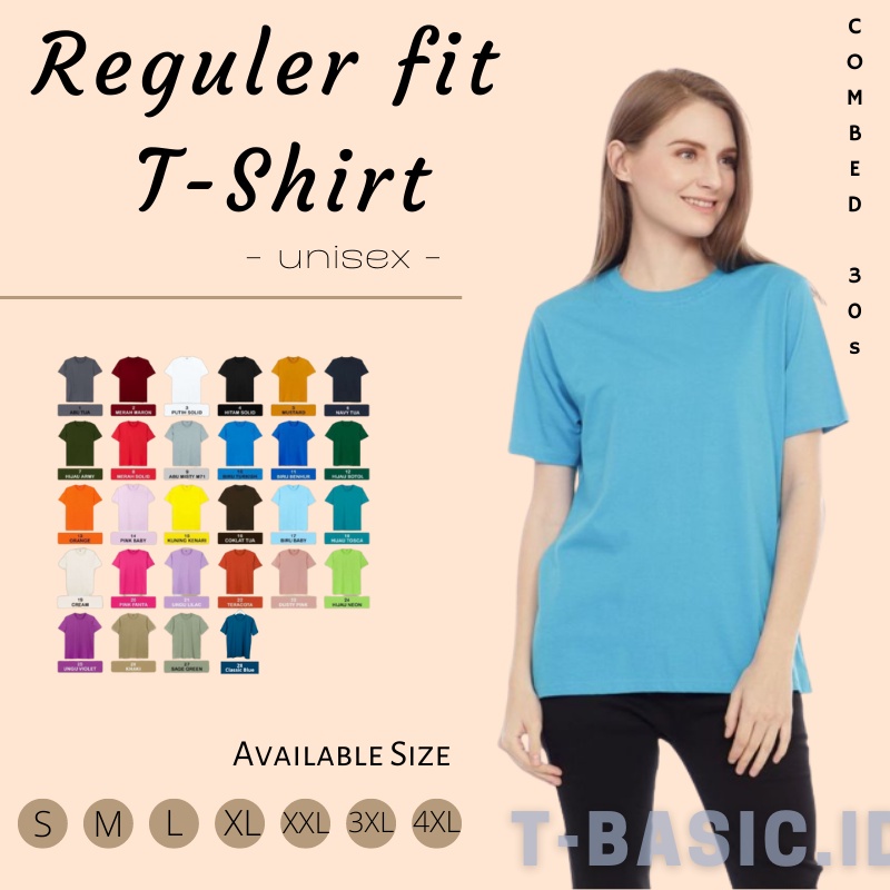 Kaos Cewek Jumbo Ld 120 Kekinian Lengan Pendek Polos Warna Hitam Putih Merah Biru Baby Muda Cotton C