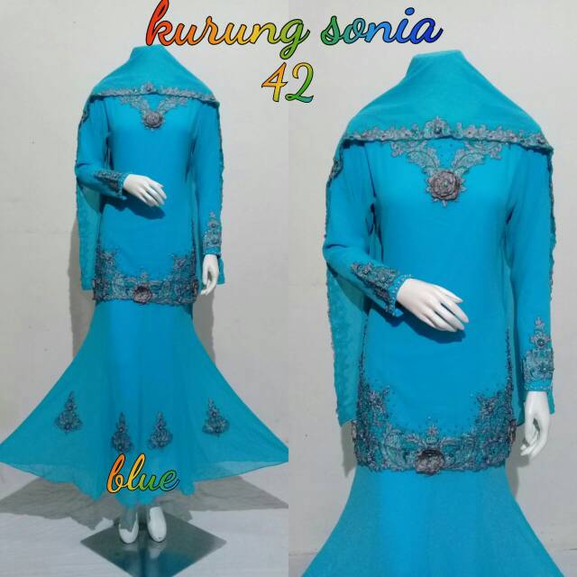 Kurung Sonia 42 Series Blue Original Brand by Rara Busana.