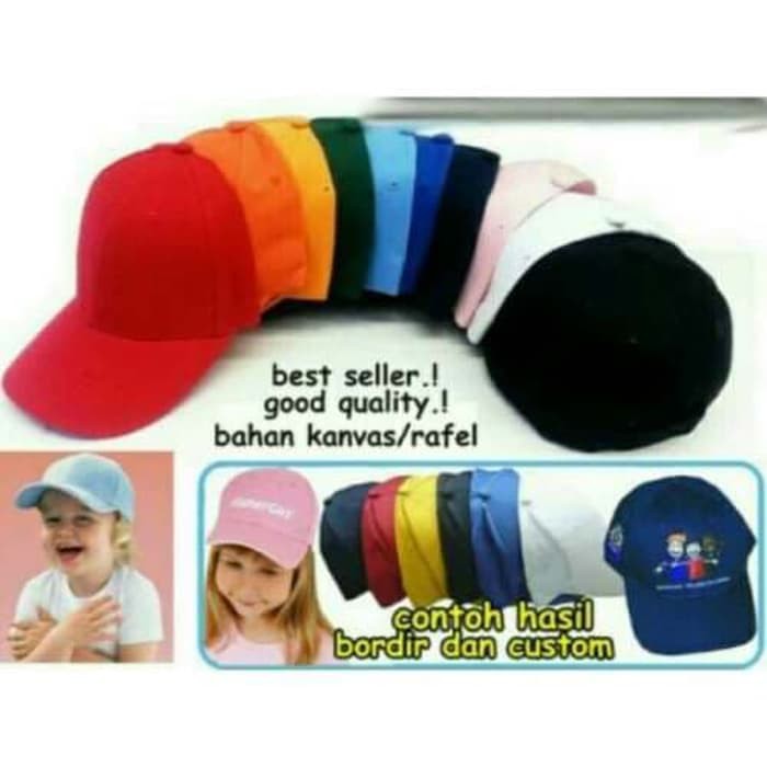 Topi Olahraga / Topi Baseball Anak Warna Polos