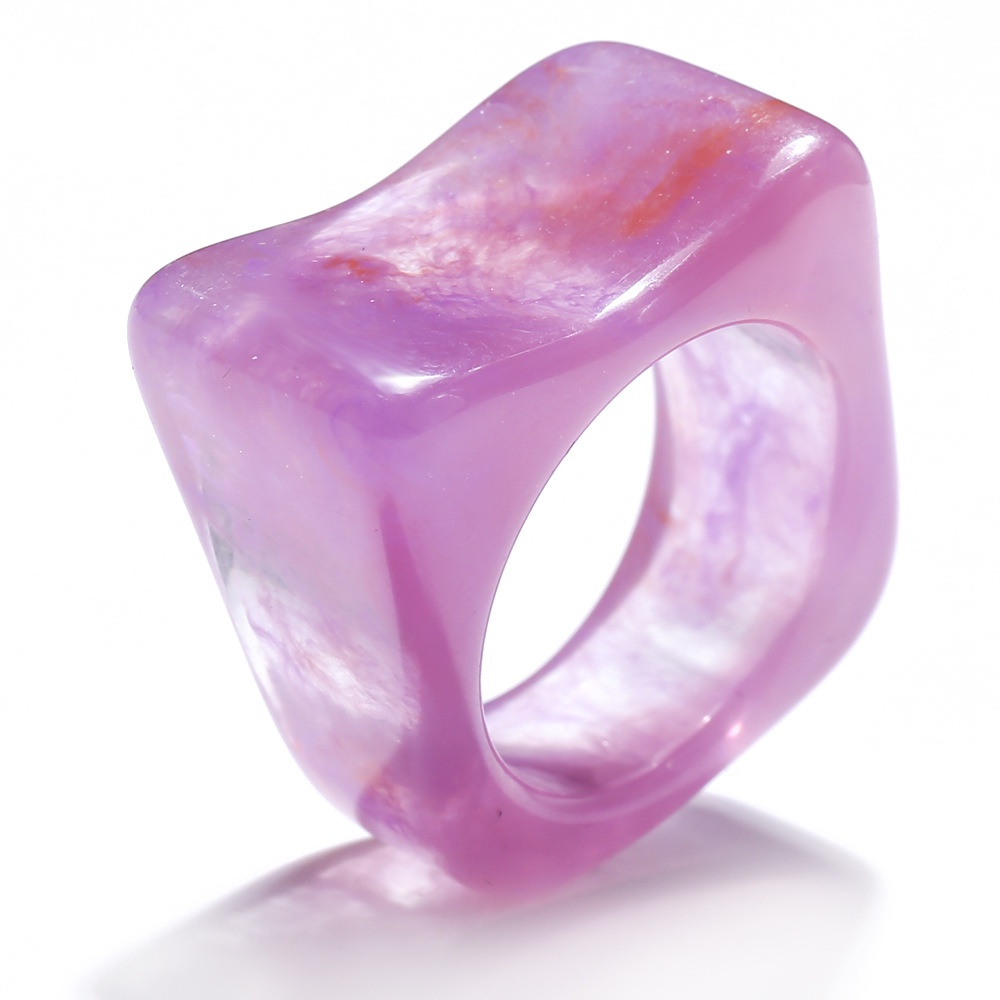 Eropa Dan Amerika Gaya Baru Resin Asetat Cincin Unisex Jempol Cincin Temperamen Pasangan Sederhana Cincin Gabungan