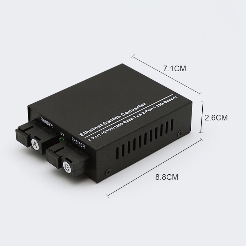 1000Mbps A+B  2G2E Port Gigabit Optical Fiber Media Converter 2 RJ45 Fiber Transceiver Single Mode 20KM SC Media Converter