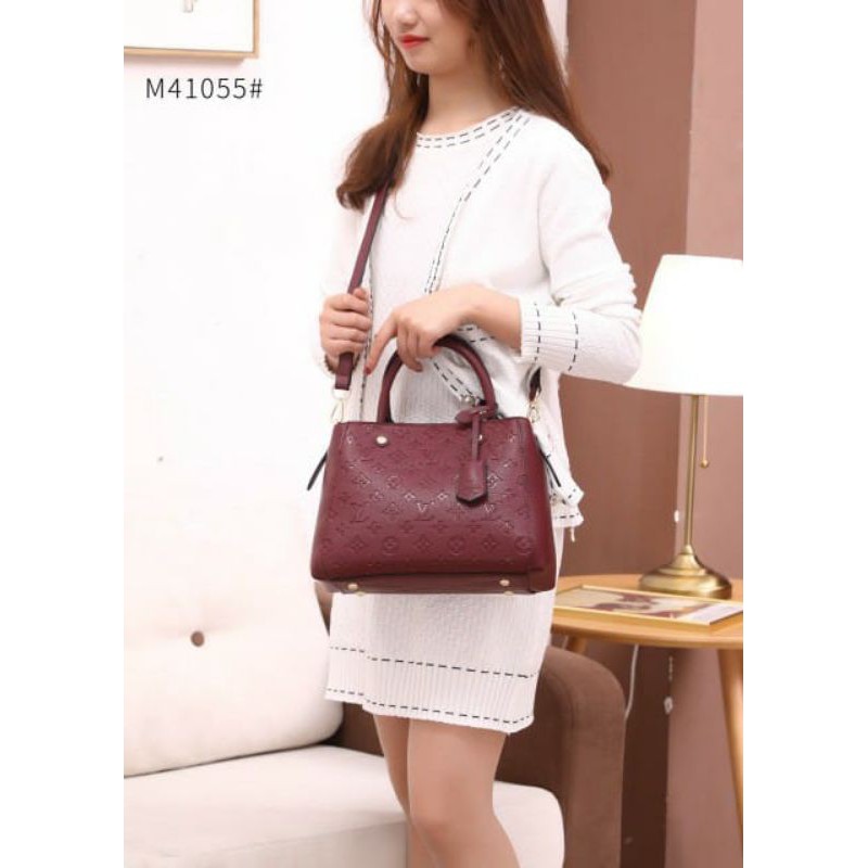 Louis Vuitton Giant Monogram #M41055 LV Embosse Shoulder Cross Body Bag Tote Tas Wanita Import Batam