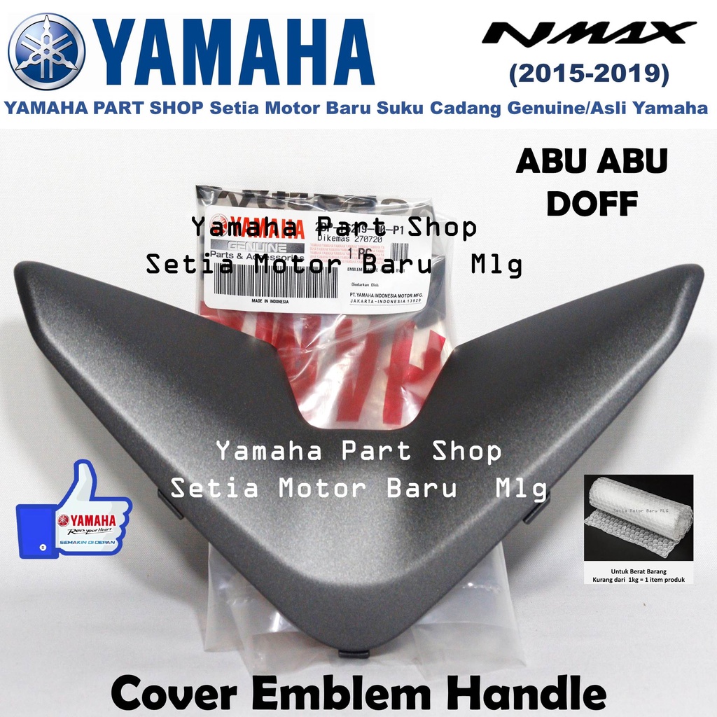 Emblem Handle Cover Batok Stang Stir Nmax N Max Old Abu Abu Doff Mat Gray Asli Yamaha Setia Motor