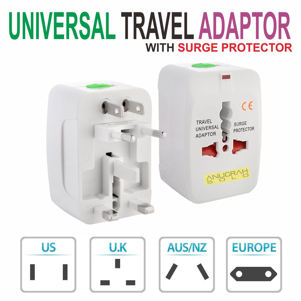 Travel Adaptor Adapter Universal EU + AU + UK + US Plug