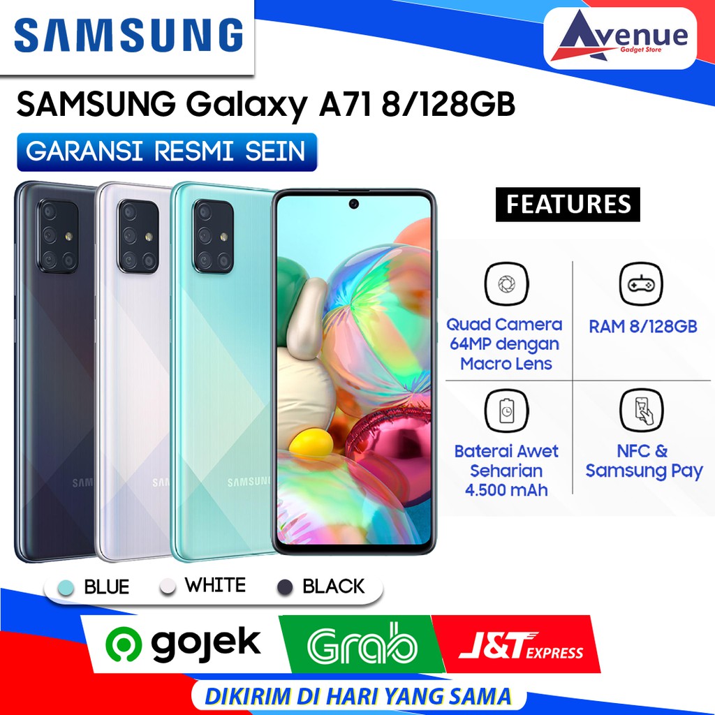 HP SAMSUNG GALAXY A71 8/128GB GARANSI RESMI SEIN PROMO