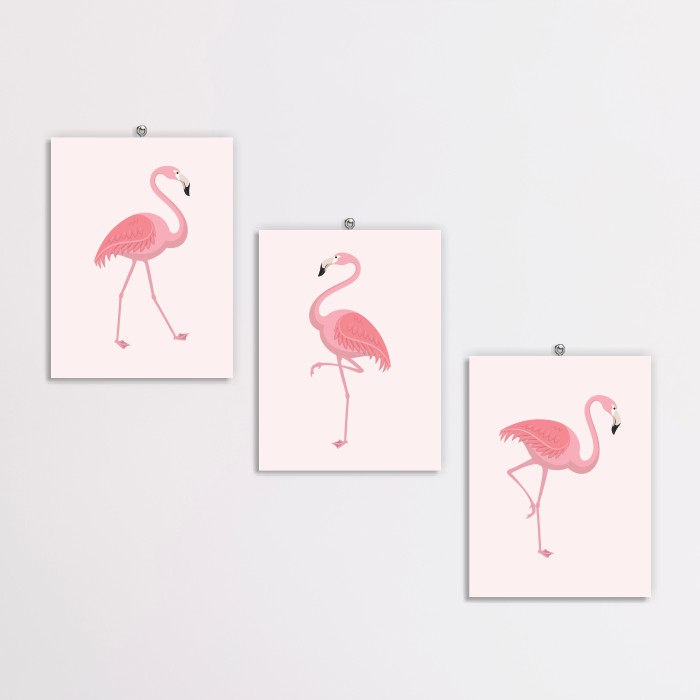 Hiasan Dinding Dekorasi Poster Flamingo 15x20cm