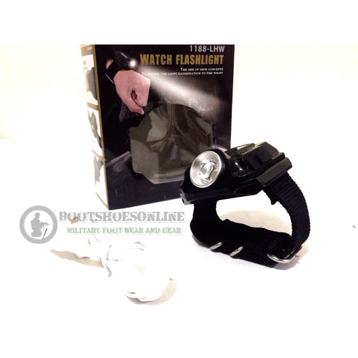 Unik Watch flashlight tactical jam tangan senter led digital watch import Diskon