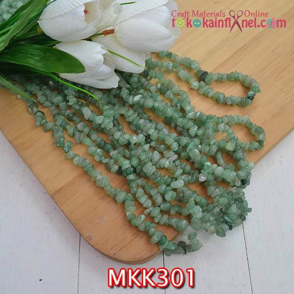 Mkk301 Manik Kerikil Batu Kecil Hijau Muda 1 String 40cm