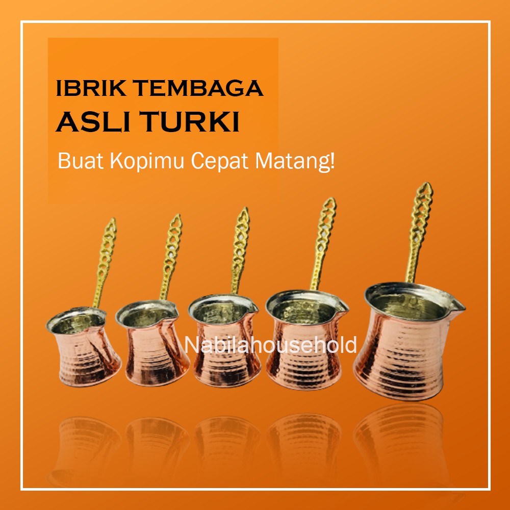 Ibrik Turkish Coffee Pot Maker Ibric Cezve Tembaga Peralatan Kopi Asli Import dari Turki ORIGINAL