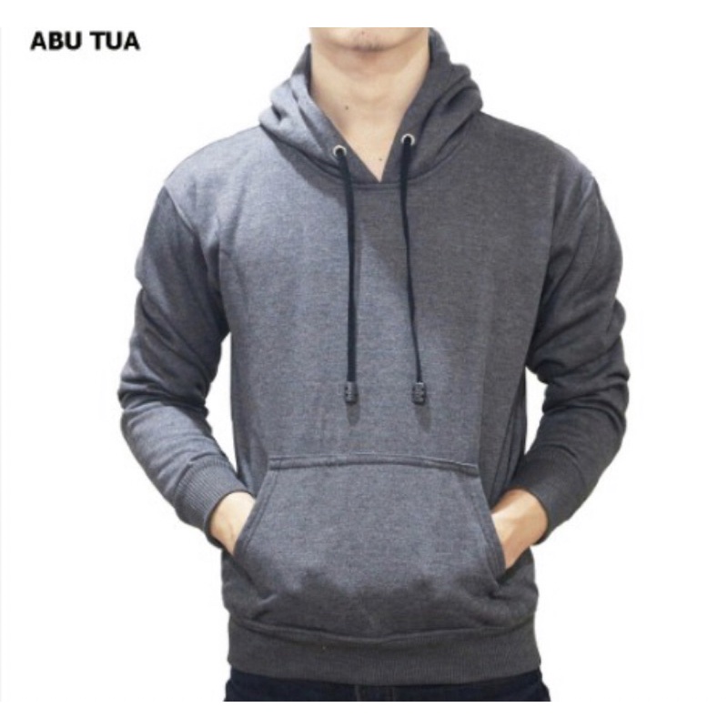 Hoodie Big Size Hoodie Jumbo Polos Pria Wanita 2XL 3XL 4XL 5XL Hitam