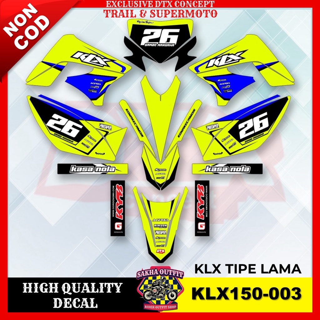 Decal KLX stiker motor stiker trail KLX stiker motor keren decal KLX 150 stiker variasi motor decal 