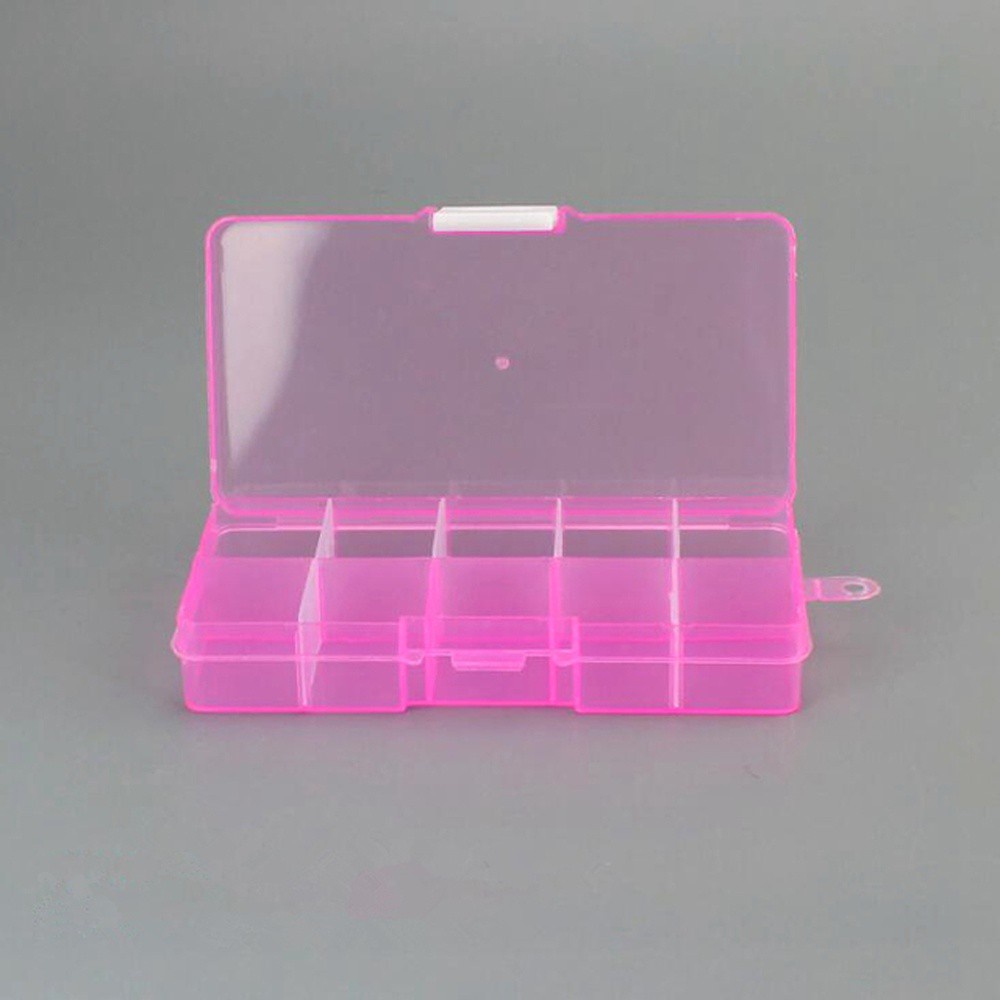 QUINTON Fish Accessory Box Fishing Box Fishing Lure Storage Box Fishing Tackle Box Detachable Fishing Tools Transparent Hook Lure Box Plastic Storage Case 10 Compartments