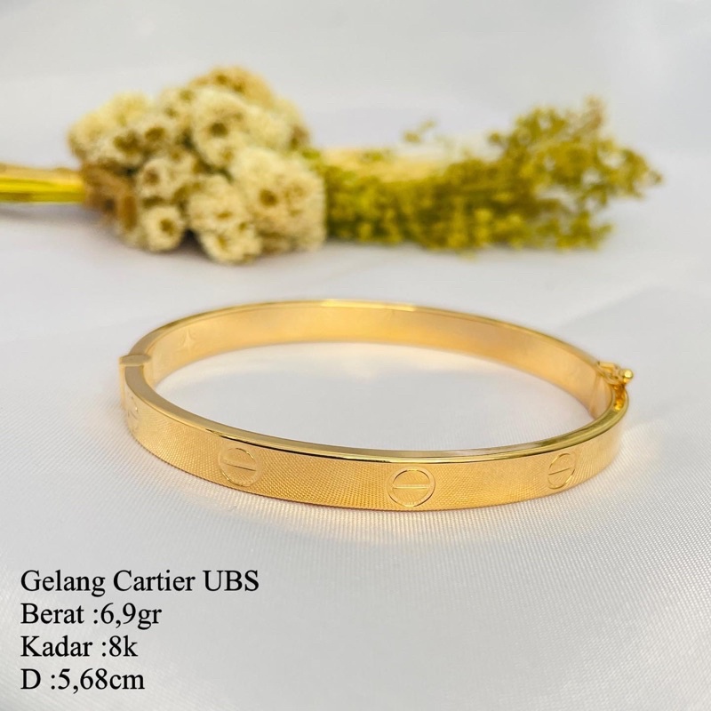 Perhiasan Gelang Emas Oval / Bangle Cartier UBS  8k/375