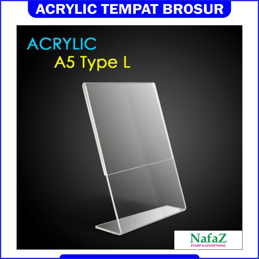 

Acrylic Tent Holder / Akrilik Tent Card A5 type L tempat brosur Meja