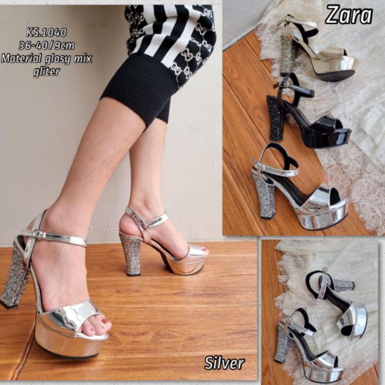 Ks.1040 Heels Chunky Zara 9Cm/ Heels Wanita Fashion Impor