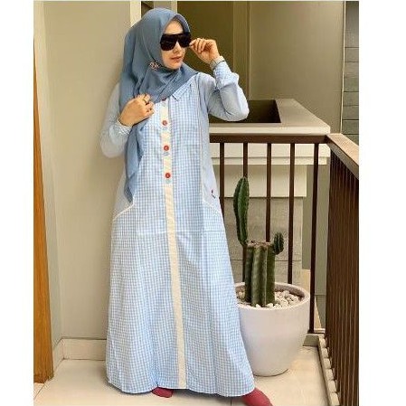 DRESS GAMIS MILEA BLUE BIRU BY EAZY STYLE