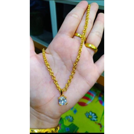 Kalung ukuran 15 gram lapis kristal + dompet