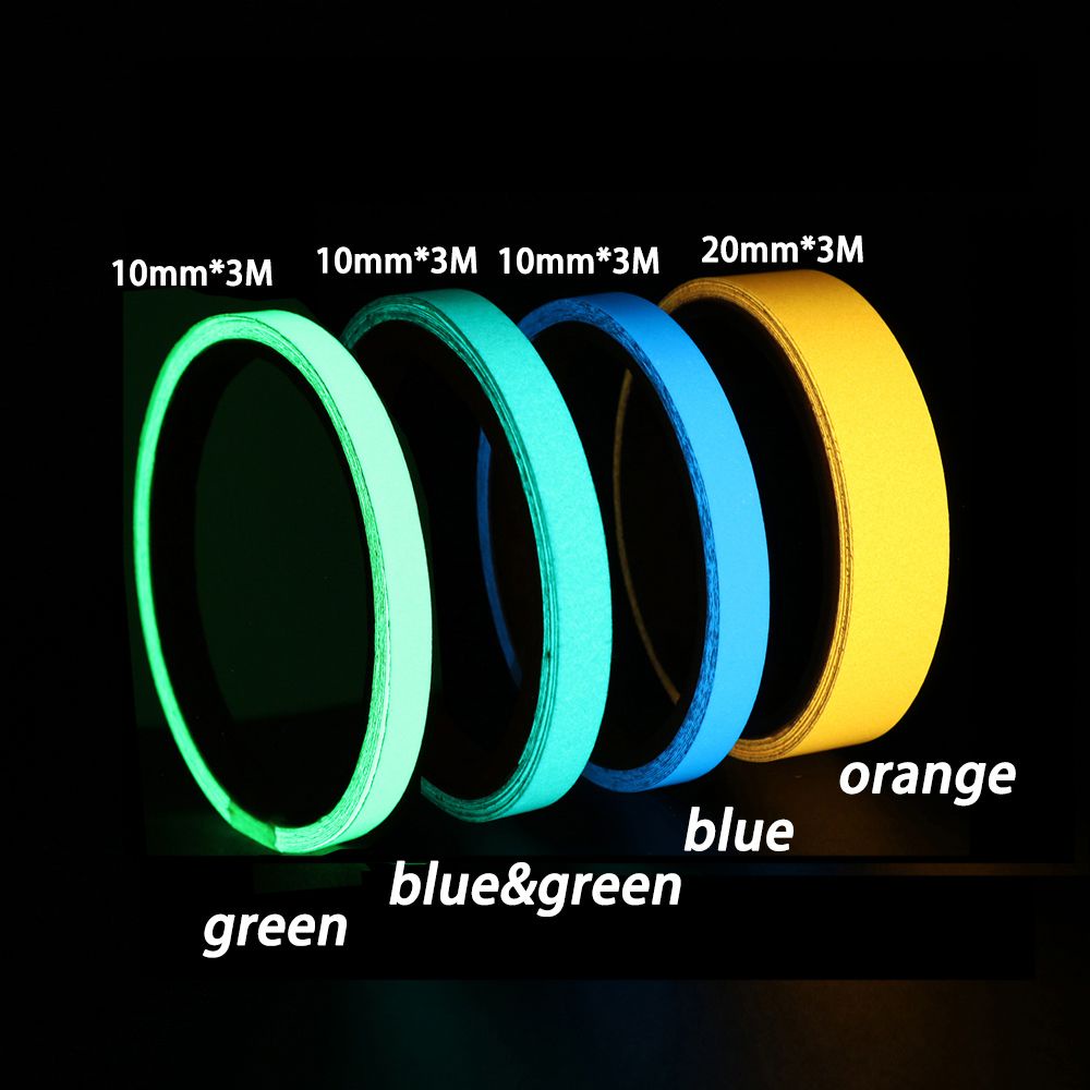 WONDERFUL Warning Stickers Car Reflective Stripe Self-adhesive Luminous Tape Night Safety Strip Home Stage Decorations Safety Sign Moto Glow In The Dark Green Fluorescent/Multicolor