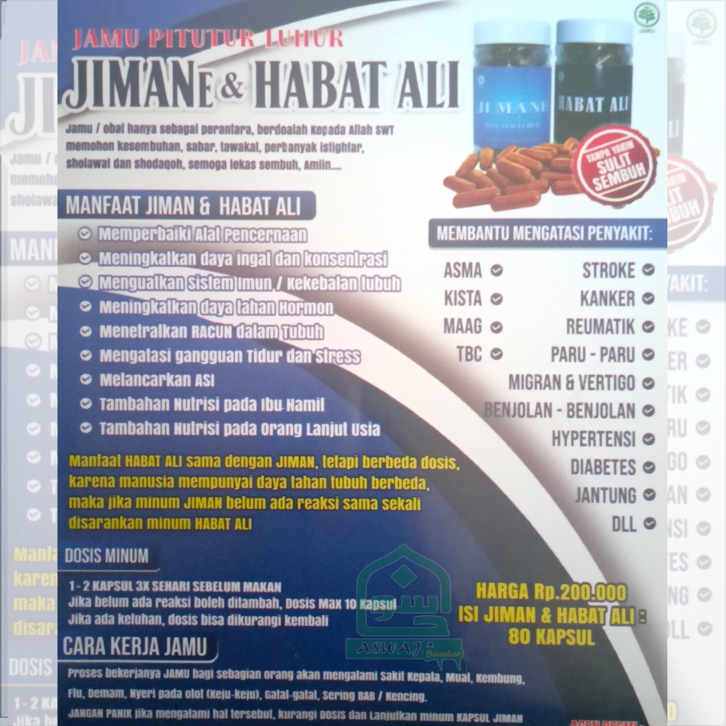 OBAT HERBAL Jiman Kita Obat Herbal Asli Pitutur Luhur