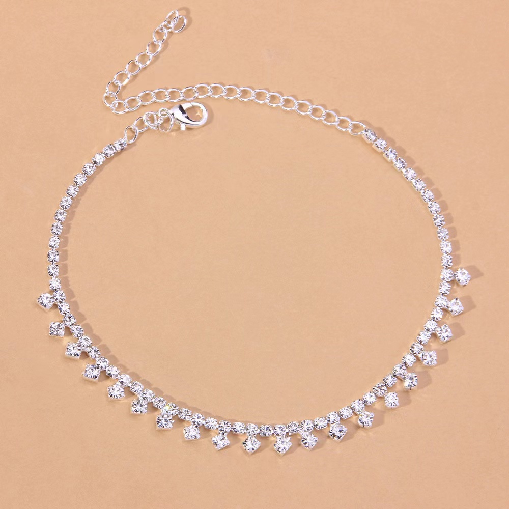 Simple Rhinestone Ankle Bracelet 5181