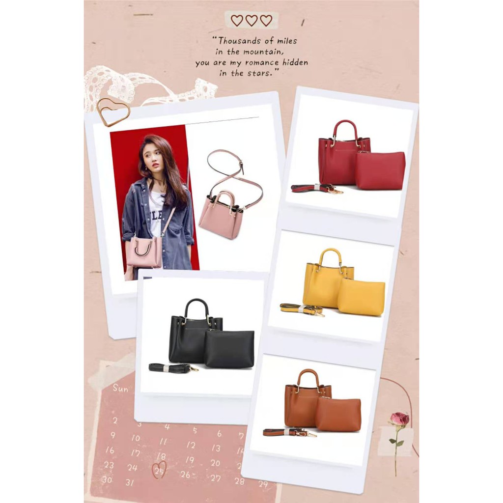 Tas Import Wanita Fashion Korea Style - Tas Selempang Zar4a  - Tas Bahu Mini include pouch #003