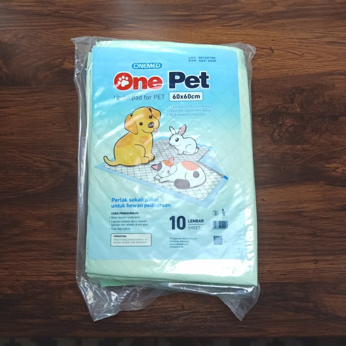 Underpad One Pet / Toilet Training / Tatakan Kencing Hewan 60x60cm ANJING KUCING ONEMED ISI 10