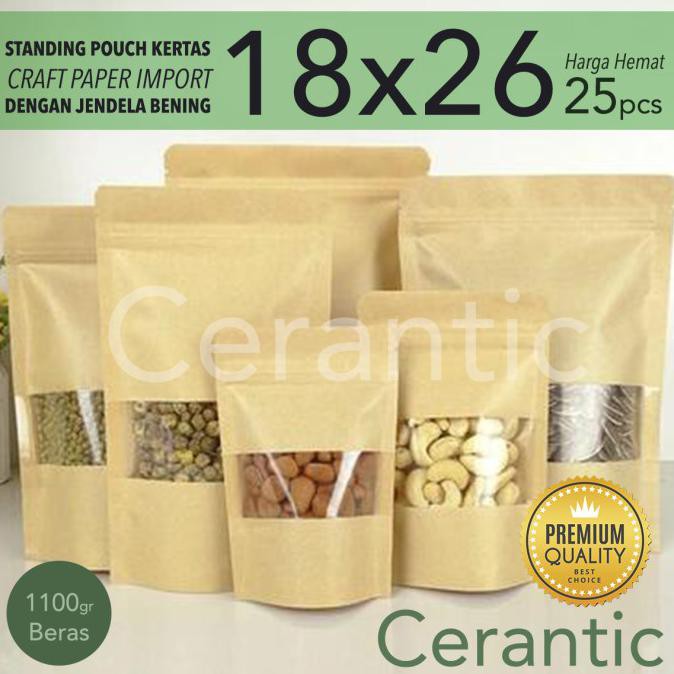 

Kualitas Terbaik] Kemasan Paper Kraft 18 X 26 Cm Standing Pouch Kertas 18X26 Isi 25 Pcs