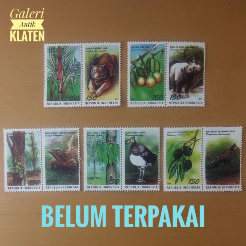 

Set Variasi Lengkap Perangko Hari Cinta Puspa & Satwa Nasional 1995 paket Prangko flora fauna tahun