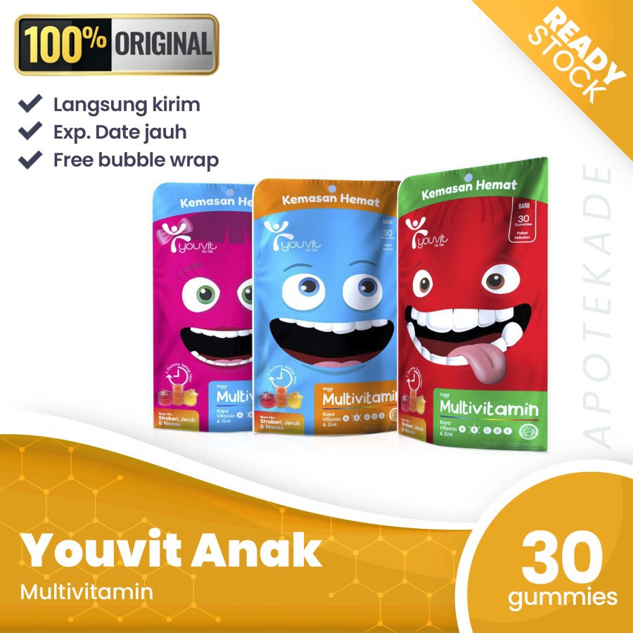 TERLARIS!!! Multivitamin pouch isi 30 kemasan hemat youvit anak